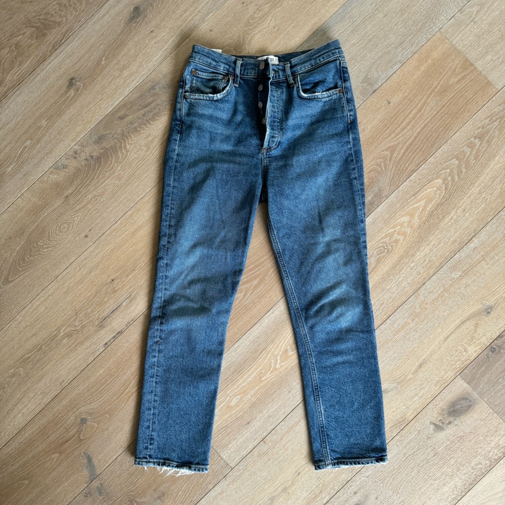 AGOLDE Riley high waist straight crop in Silence size 25